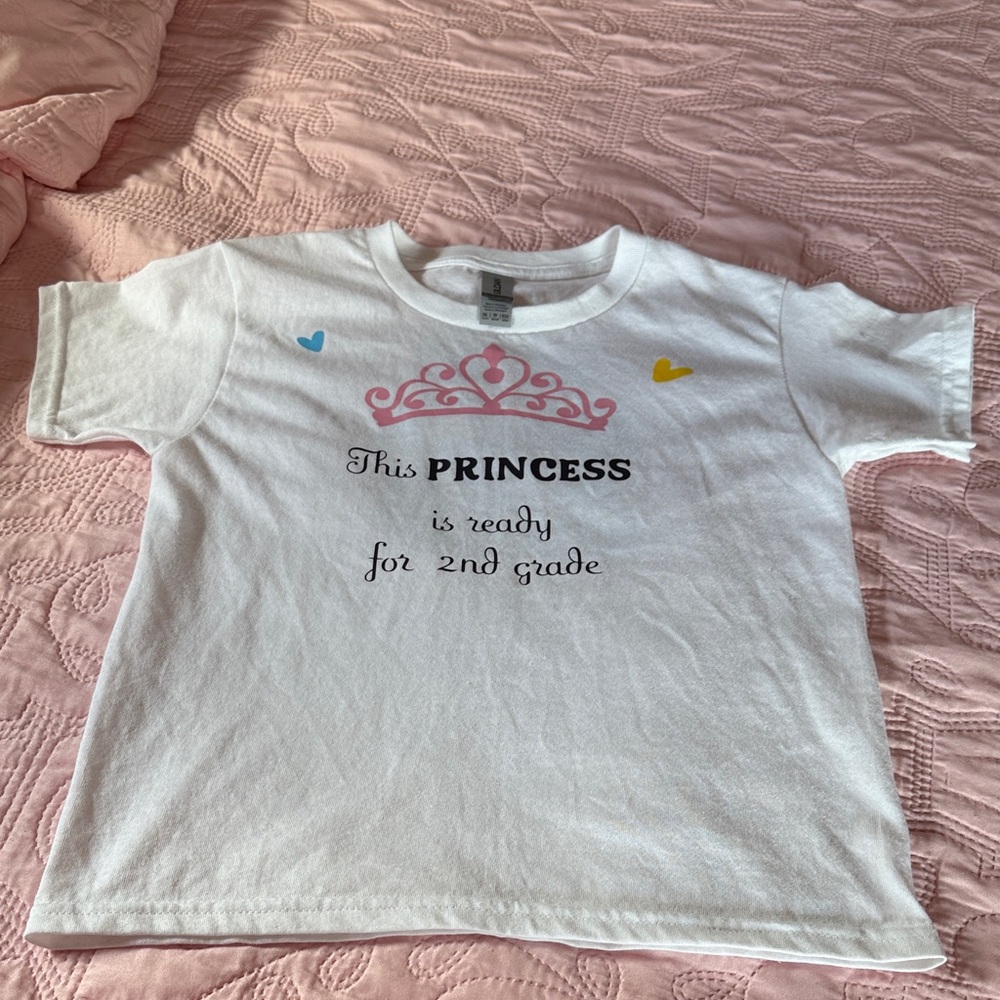 Gildan White Princess 2nd Grade Kids T-Shirt